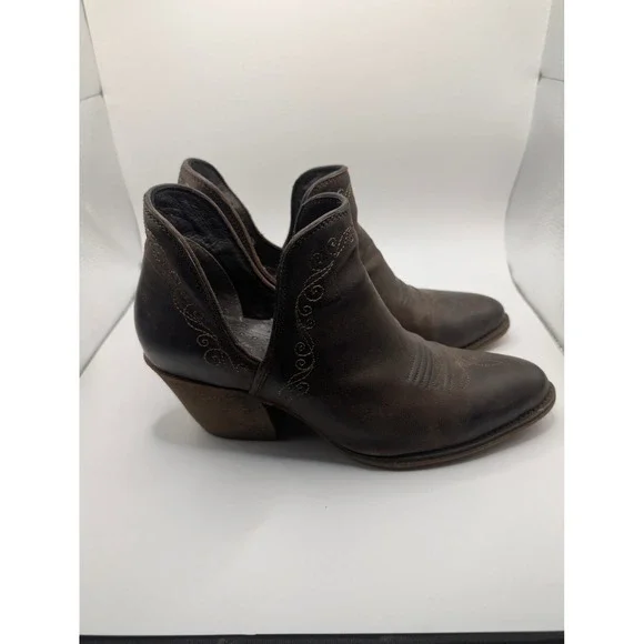 Ariat Bootie Women 9B Brown Dixon Western Ankle Boot Cutout Leather 10038420 - Picture 4 of 7